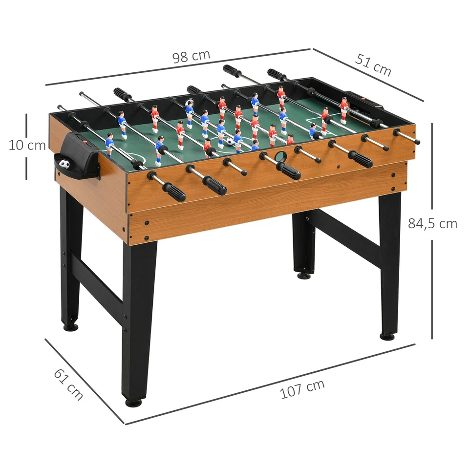 4 in 1 Multigame Spieletisch, Partyspieltisch mit Tischtennis Stahl, Naturholz - Bild 4 von 4