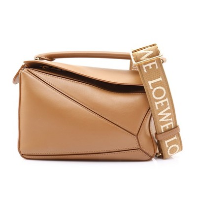 LOEWE Small Puzzle Edge Shoulder Bag Leather Brown (Damaged Strap)