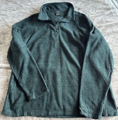 Eddie Bauer Fleecepullover Pullover Damen XL Forest Green Heather Quarter Zip