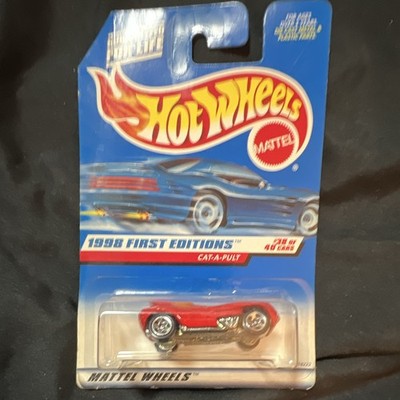 Hot Wheels Cat-A-Pult 1998 First Editions 1:64 Diecast Red White Unopened Box