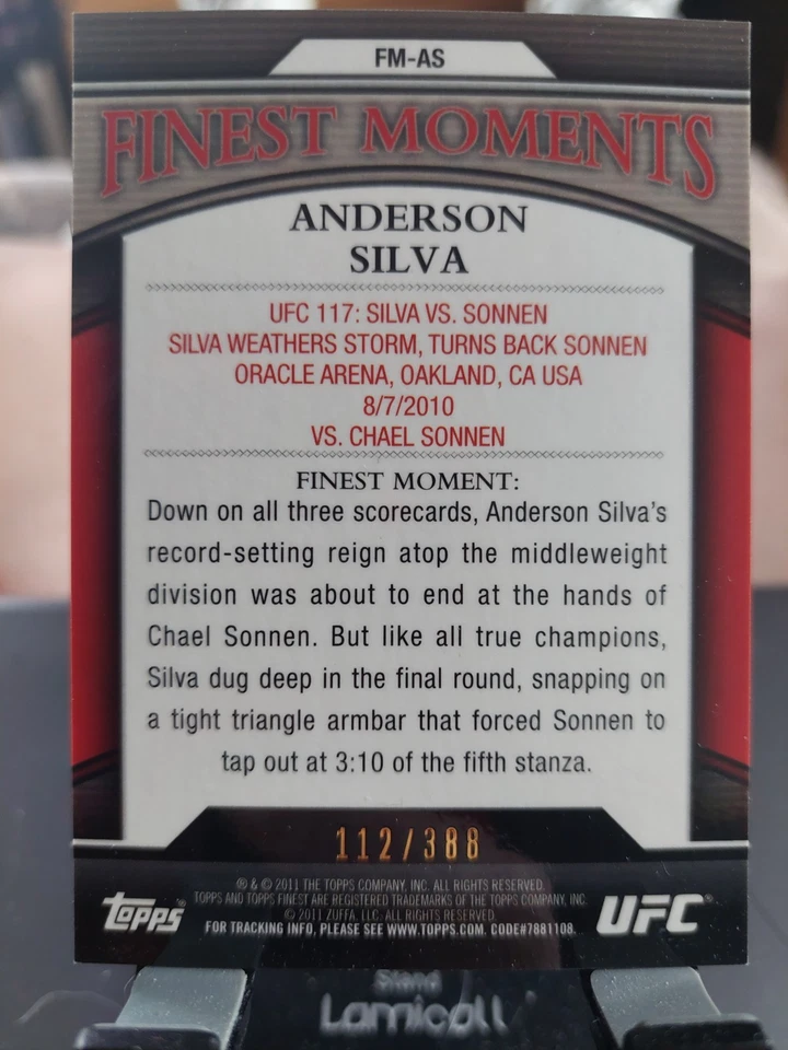 Anderson Silva #FM-AS Finest Moments 2011 Topps UFC Finest X-Refractor #112/388 - Image 2 of 2