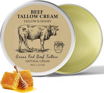 BISIENYA Beef Tallow Skin Care, 70g Tallow Face Cream Moisturiser, 100% Natural Tallow