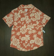 NEW BOYS CAT JACK BUTTON UP VACATION SHIRT SIZE M 8