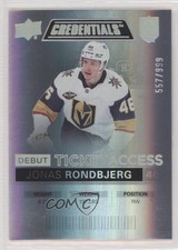 2021 Upper Deck Credentials Debut Ticket Access /999 Tier 1 Jonas Rondbjerg 07g7