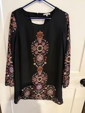Charlotte Russe Retro Boho Chic Long Sleeve Mini Dress M Hippie