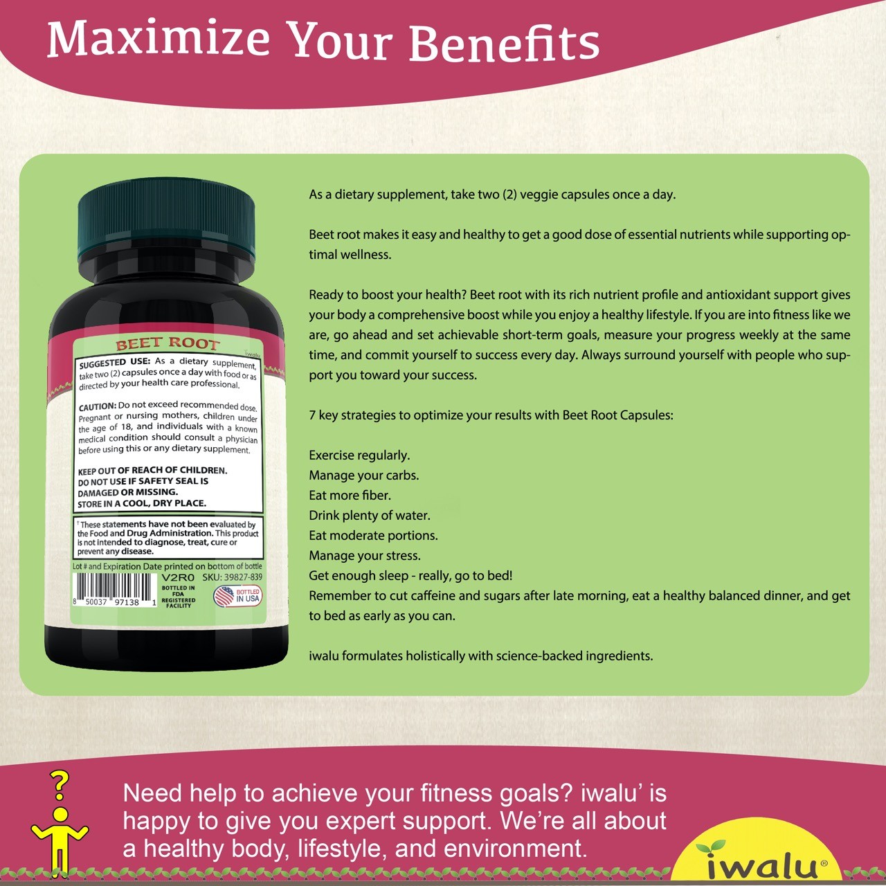 Beet Root Pills for Iron - iwalu (Official) *FAST FREE SHIPPING - USA MADE