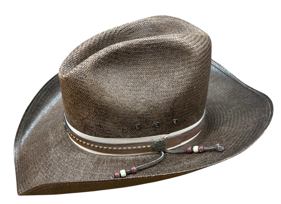 Sombrero Western Charlie 1 Caballo 7 1/8 20xxxShantung Panamá Paja Marrón Foto 2 de 4