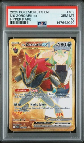 N's Zoroark ex #189 Journey Together - Holo PSA 10 - GEM MINT
