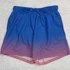 Cabana by Crown & Ivy men's small blue multi color swim shorts lined mesh dry