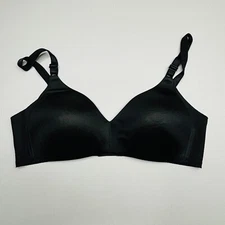 Warners No Side Effects Bra 36C Wireless Satin Padded Cups Back Smoothing 01056