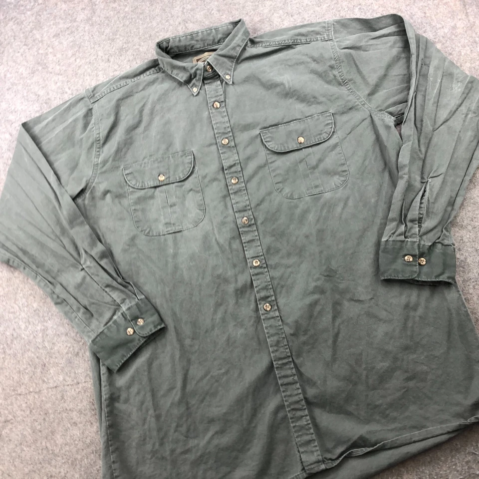 Mossy Oak Companions Shirt Mens 2XL Gray Solid Button Hunting Pocket Outdoors - Image 3 of 4