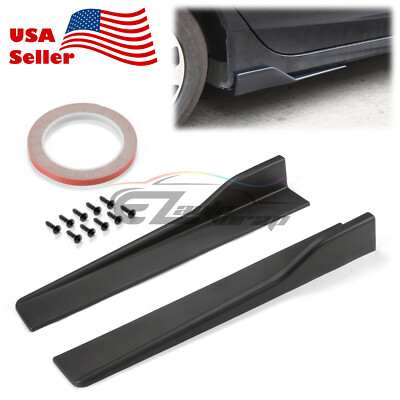 Matte Black Universal Car Side Skirt Extension Splitters Winglet Wing Canard