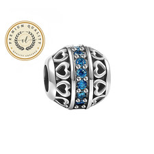 Blue Birthstone Round Charm, Round Charm, Heart Charm, Birthday Charm