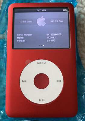 iPod Classic 1TB ssd カスタム U2バージョン 1TB SSD Apple iPod Classic 7th Gen U2 Gold/Red 2000mah