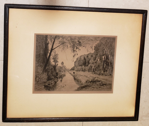 Etching “Canal at Pont Sainte-Maxence”, c. 1878. Maxime Lalanne (French, 1827-18 - Picture 6 of 13