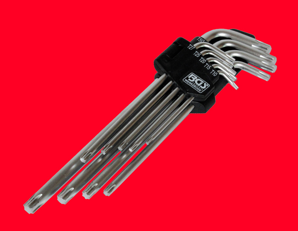 9 tlg. XXL Lange Torx Winkel Schraubendreher T10-T50 Für T-Profil Schrauben B793