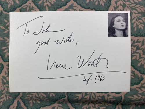 Irene Worth - Deathtrap - Orders to Kill - King Lear - Autographed 1963 - Picture 1 of 2