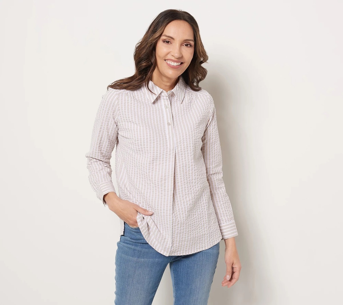 Striped Seersucker Top Pk main image 0