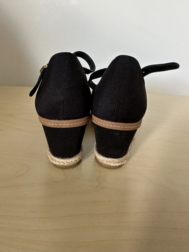 Womens Tommy Hilfiger Wedge Shoes Espadrilles Size 7 Black - Picture 3 of 9
