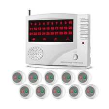 Nurse Call System Caregiver Pager Call System with 10 Dual Function Call Butt...