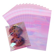 100 PCS Cookie Bags Candy Bags Self Sealing Cellophane Treat Bags Self Adhesi...