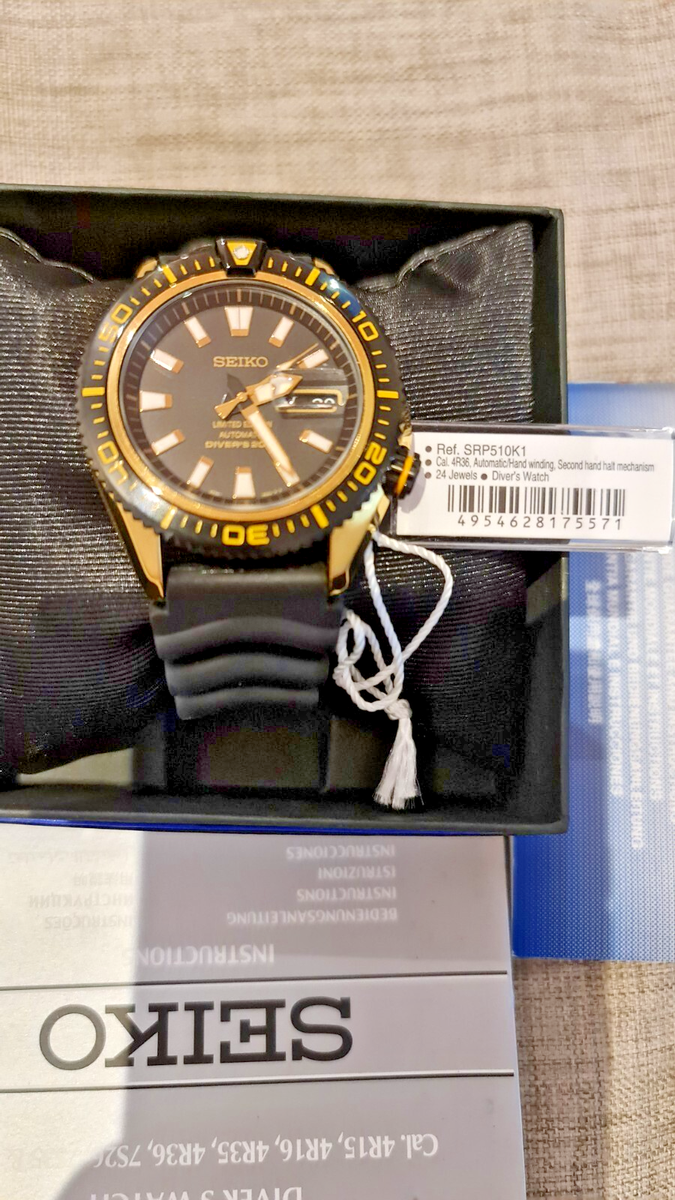 SEIKO STARGATE II SRP510K1 Superior Gold Black Limited Diver Watch
