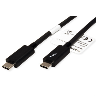 Thunderbolt  3 Kabel, Typ C Stecker/Stecker, schwarz, 2 m / 5120x2880 @60Hz (5K)