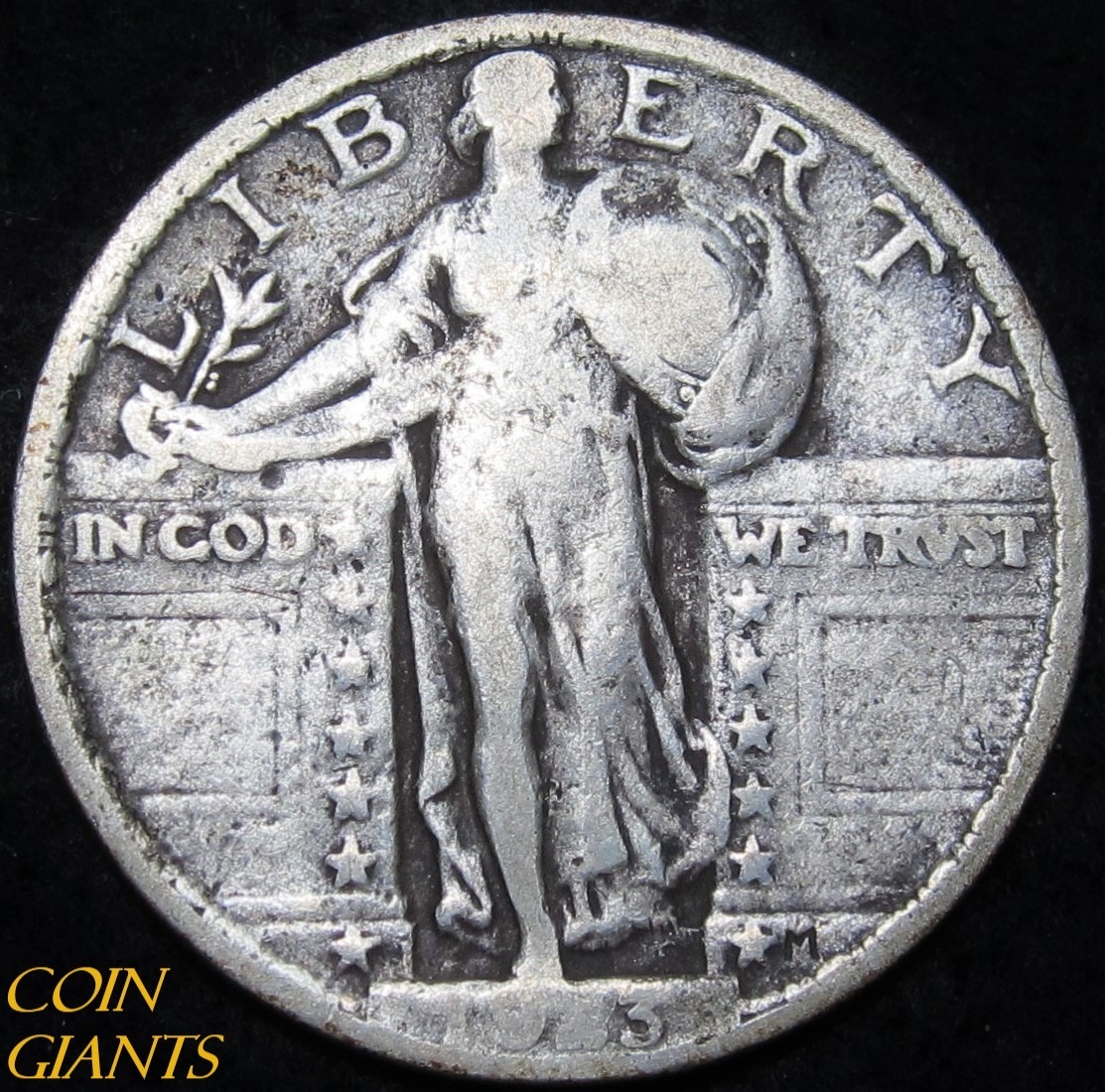 1923 Standing Liberty Quarter Dollar Silver Coin