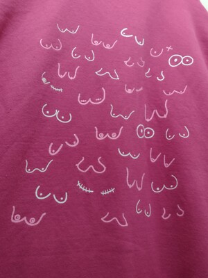 Boobies Crew Neck Sweatshirt Bourbon & Belles Breast Cancer Awareness Pink 3XL 