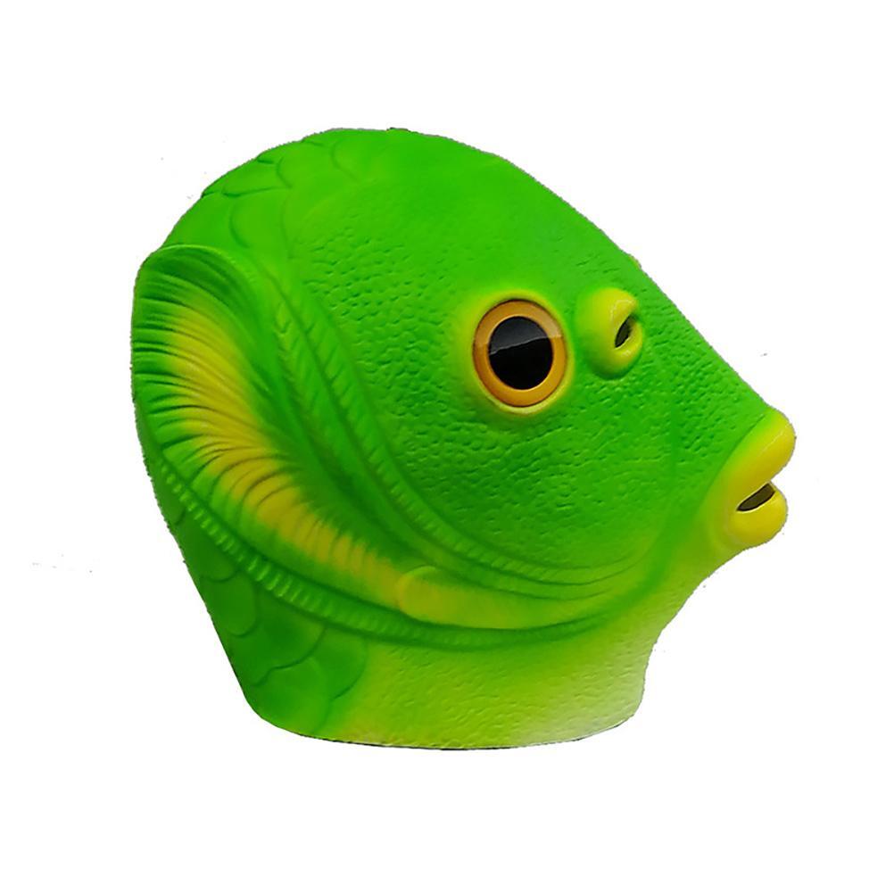 Fish Head Cover Animal Prop Thicker Texture Fish Cosplay Headgear Latex ...