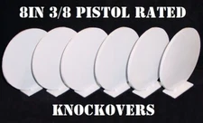 Steel Shooting Targets - 8in Knock-overs - NRA Metal Knock-down Pistol Plates