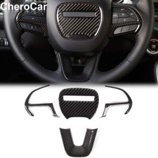 Steering Wheel Cover Accessories Trim For Dodge Challenger Charger Carbon Fiber
