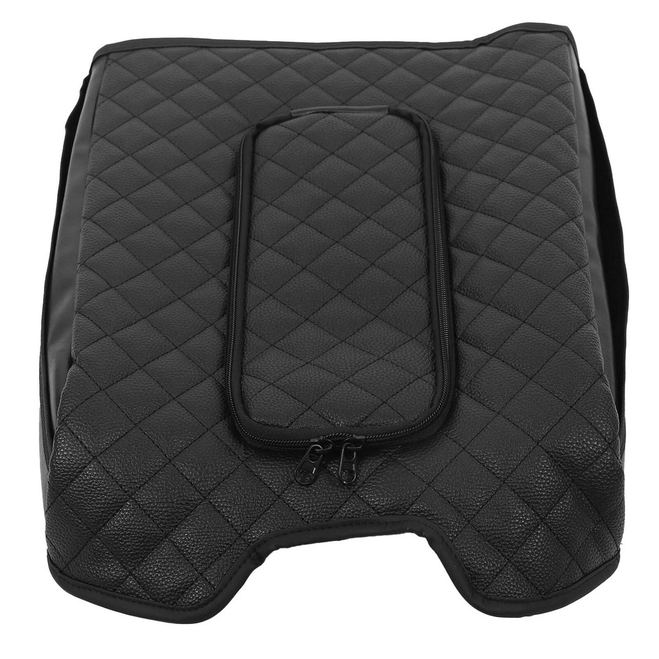 Black Armrest Cushion Cover Center Console Box Pad Mat with Pocket For ...