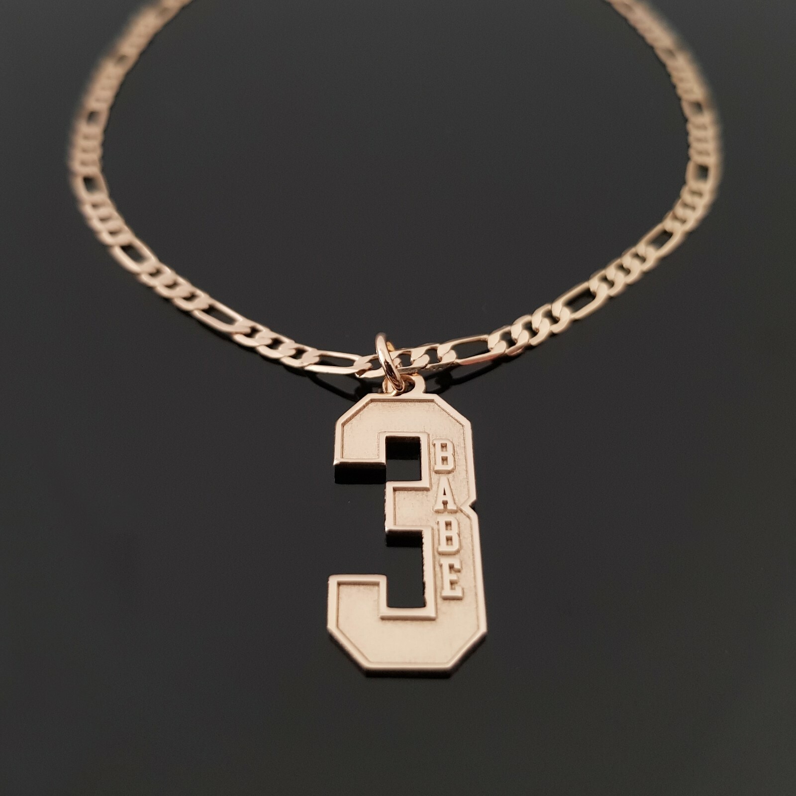 Personalized Sports Number Necklace Lucky With Custom Name Pendant