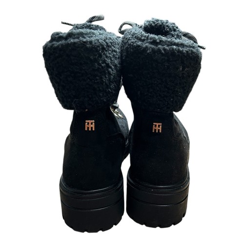 Nuevo sin etiquetas Tommy Hilfiger Faby3 Suela con cordones Bota negra Sherpa Top Talla 10 Mujer - Imagen 4 de 6