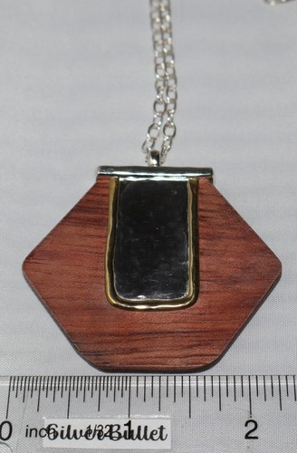 Silpada Sterling Silver Brass & Wood "Wildwood" Long Pendant Necklace N3305 - Picture 5 of 7