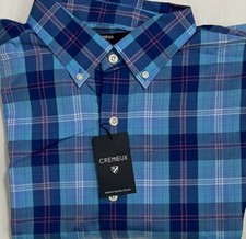 New Cremieux Men's Long Sleeve Shirt Norse Blue Plaids Size XL 18.50