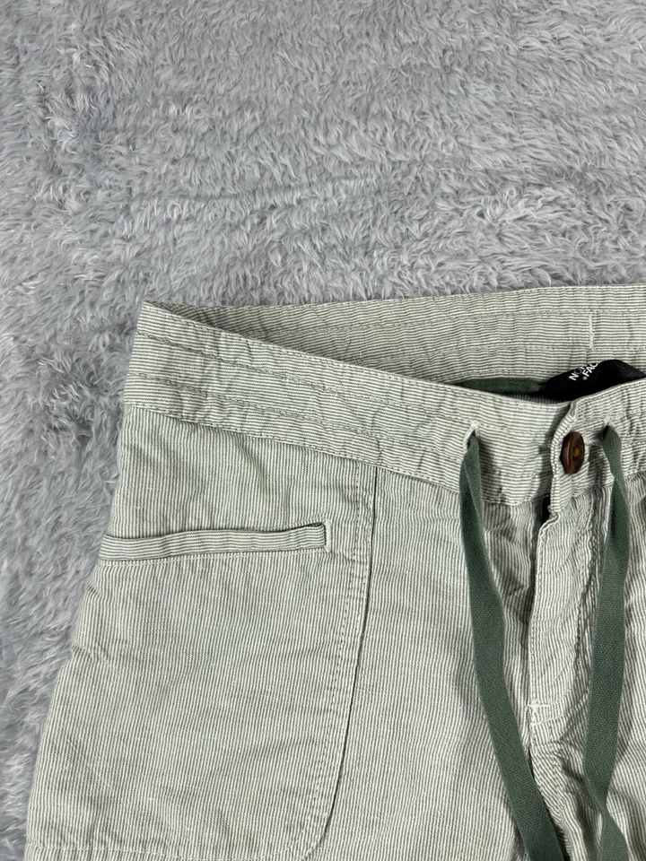 Женские шорты The North Face с 4 карманами в зеленую белую полоску из льняной хлопковой смеси 29x5 - Изображение 4 из 4