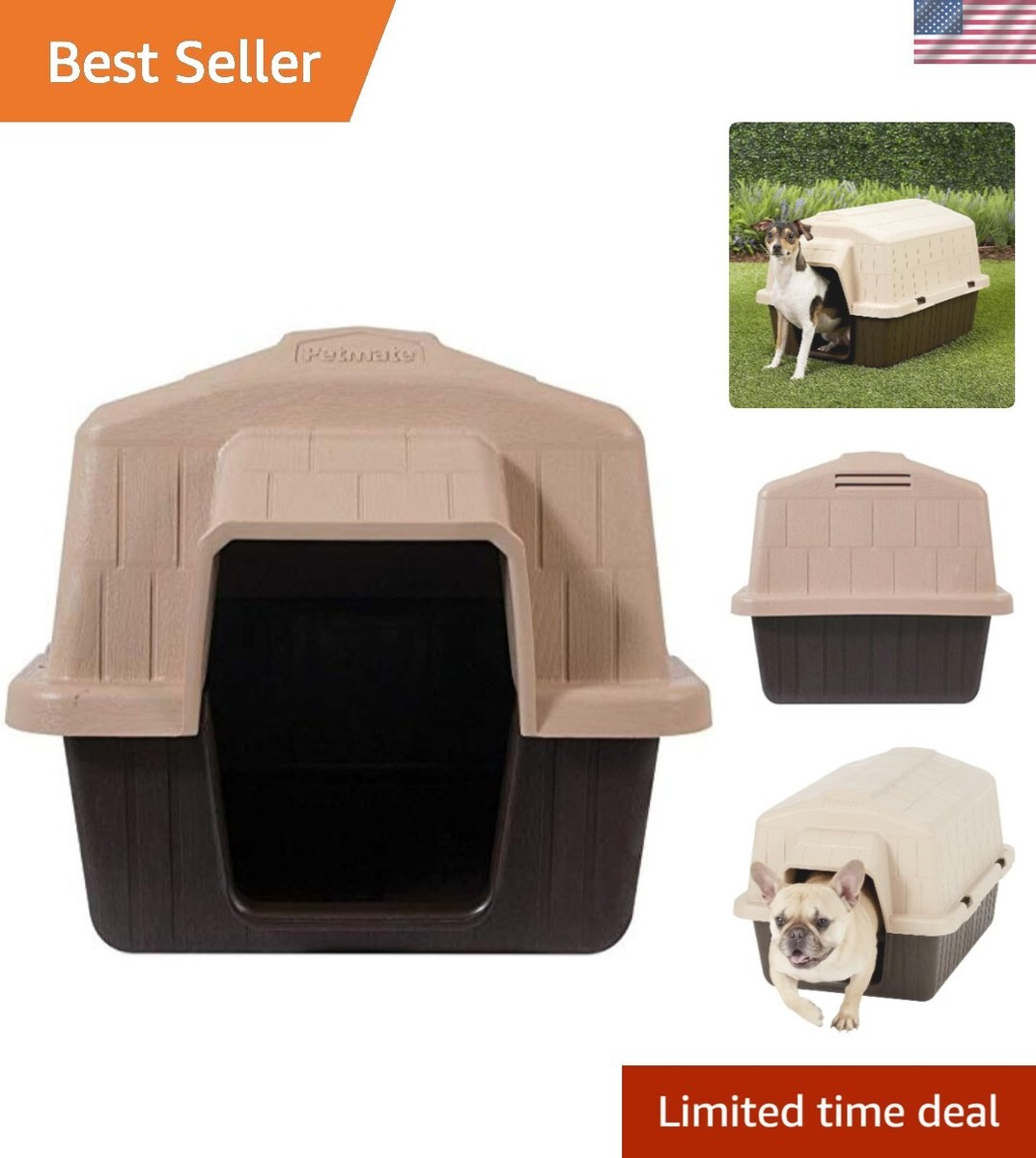 Durable All-Plastic Dog House with Ventilation for Extra Small