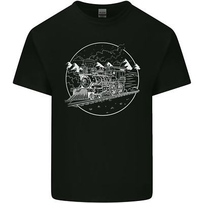 Weiße Lokomotive Dampflok Zug Spotter Kinder T-Shirt