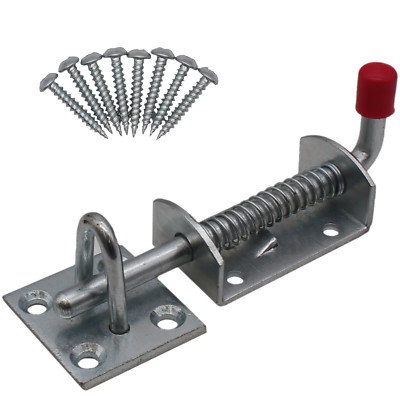 Spring Gate Bolt Animal Gate Bolt Sprung Keep Screws Spring HEAVY Duty Drop Shoot Garage ...