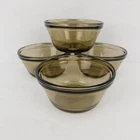 Anchor Hocking 6 oz Custard Cup Amber Smoke Glass 1034 Made In USA Set of 5