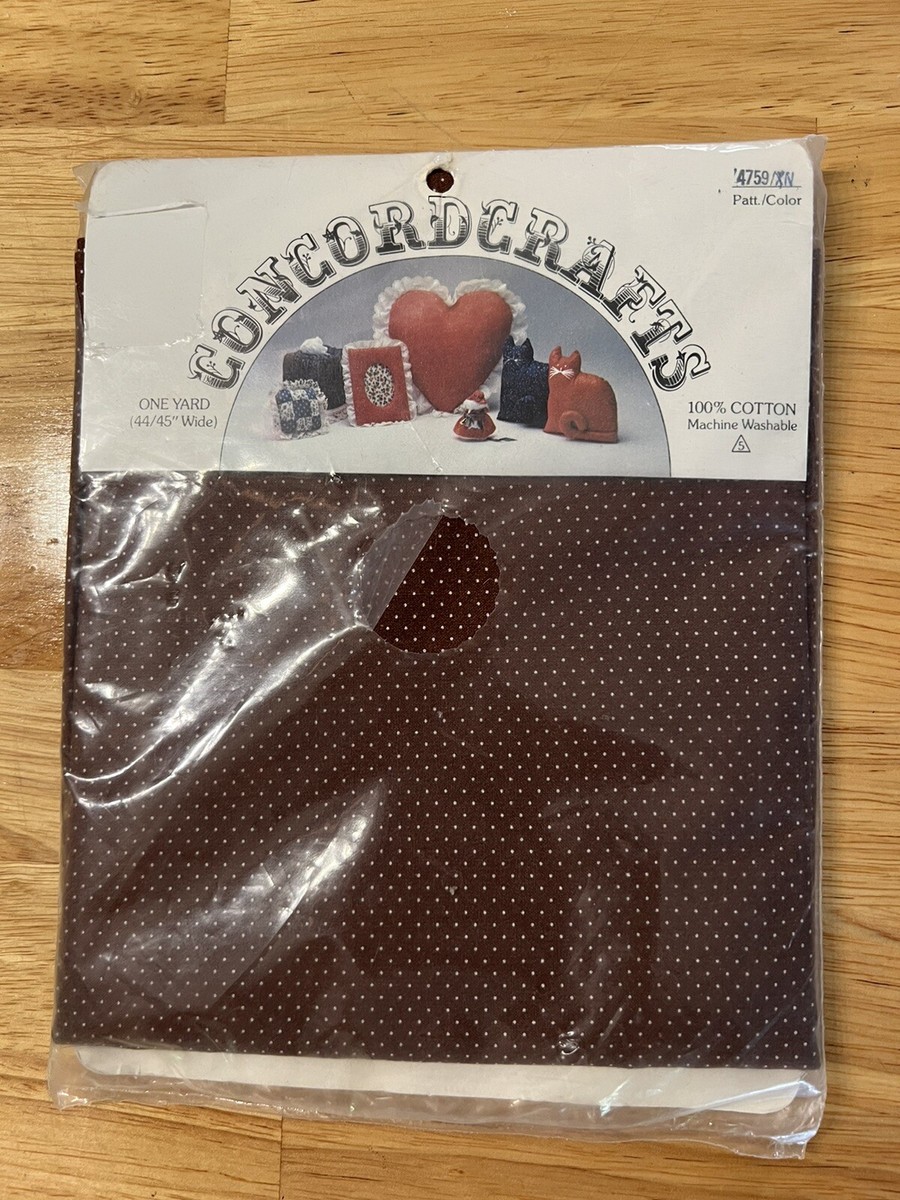 VTG NOS Concord Crafts Fabric 4759/XN Red Burgundy Dot One Yard | eBay