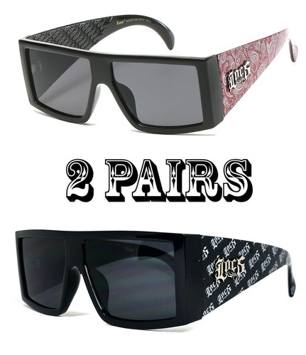 1 or 2 Pair Locs Authentic Large Thick Arms Flat Top Sunglasses Bandana Temples - Picture 31 of 34
