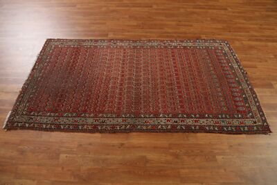 Pre-1900 Antique Hamedan Area Rug 3'x6' Vegetable Dye Hand-knotted
