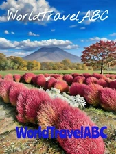 Digital watercolor wallpaper from photo Mt. Yotei, Niseko, Japan