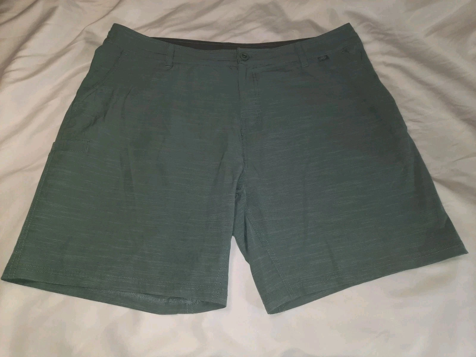 AFTCO Men's 365 Hybrid Stretch Chino Fishing Shorts 38 Grey Outdoor Utility