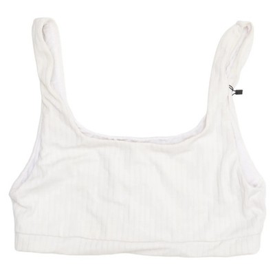 NA-KD, Bikinioberteil, Größe: M, Ribbed Bikini Top, Weiß, Elasthan/Polyamid #rKo