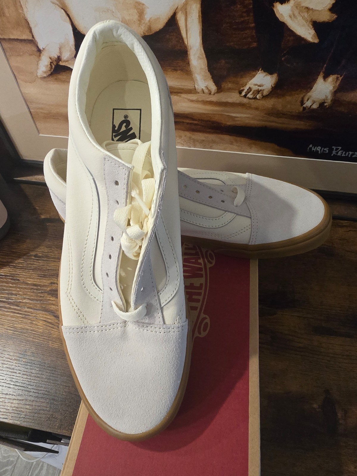 Vans Old Skool Marshmallow Sneaker Rare Cream Gum Knu VN000CR5OVM Mens 10 US NEW thumbnail 2