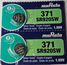 371 MURATA 2PK 1.55V SILVER OXIDE GREAT EXP 10/32 SR920SW SR69 FREE SHIPPING